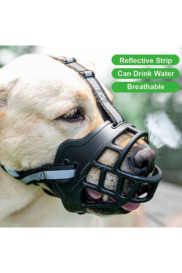 for 4-10KG Dog Adjustable Dog Muzzle Anti-Biting Dog Mouth Cover With Reflective Strip Can Drink Wat