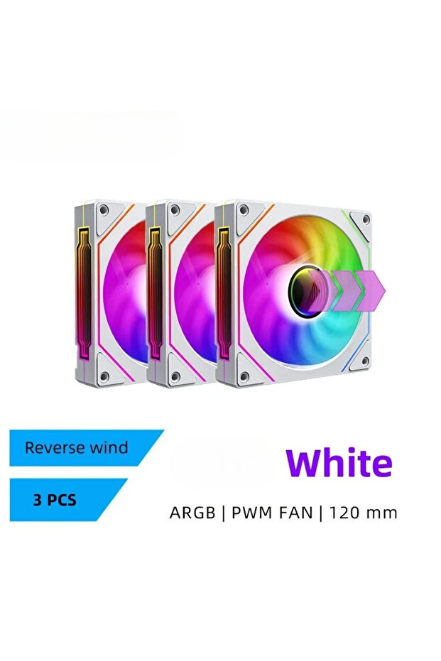 A-RGB Other LJ-4Pro-R-WH(3PCS) LDPCSJ PRISM 4 PRO Computer Chassis Fan 12cm ARGB 4 Pin PWM Quiet Coo