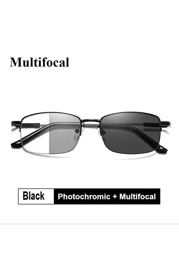 +250 black Memory Titanium Alloy Sun Transition Photochromic Progressive Reading Glasses Men Anti-bl