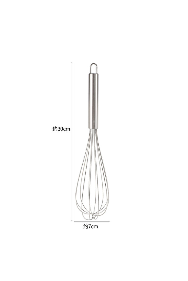 12-INCH EGG BEATER Premium Stainless Steel Manual Egg Beater with 6 Wire Whisks for Kitchen Balloon