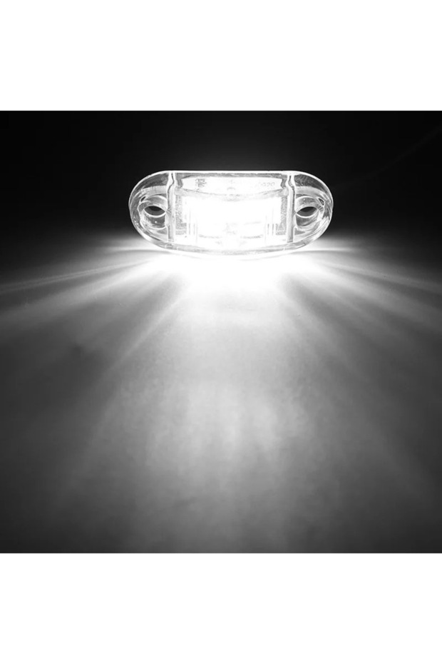 2pcs-White 2PCS 12V 24V Truck Daytime Running lights DRL LED Lamps Warning Lights Side Marker Light