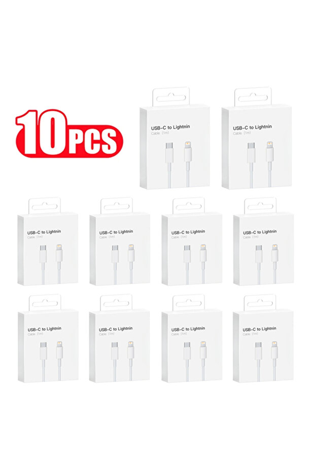 2m PD Cable x 10 Pcs 10 PCS 20W PD Fast Charger Cable for iPhone 11 12 13 mini 14 Pro XS Max XR X 8