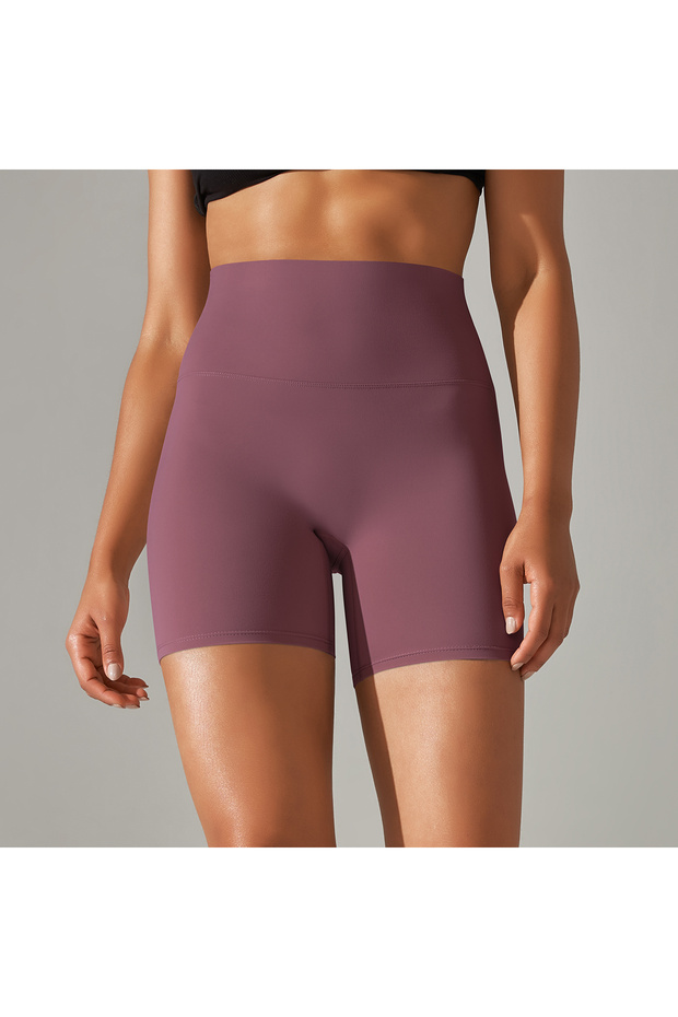 M Burgundy Yoga Shorts Women Fitness Shorts Running Cycling Shorts Breathable Sports Leggings High W
