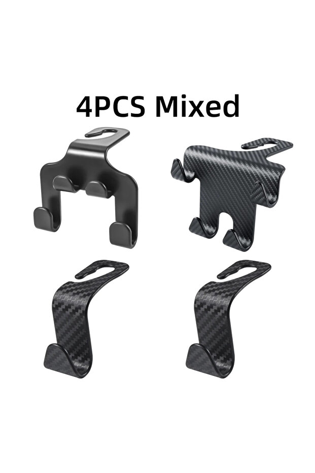 4 Pcs Mixed C 1-4Pcs Car Seat Headrest Hook 4 Pack Hanger Storage Organizer Universal for Handbag Pu