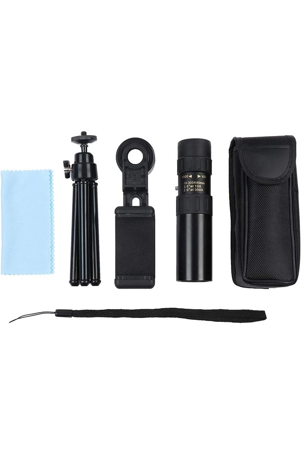 suit 10-300X40 HD Monocular Telescope Mini Portable Mobile Phone Telescope with Holder Outdoor Campi
