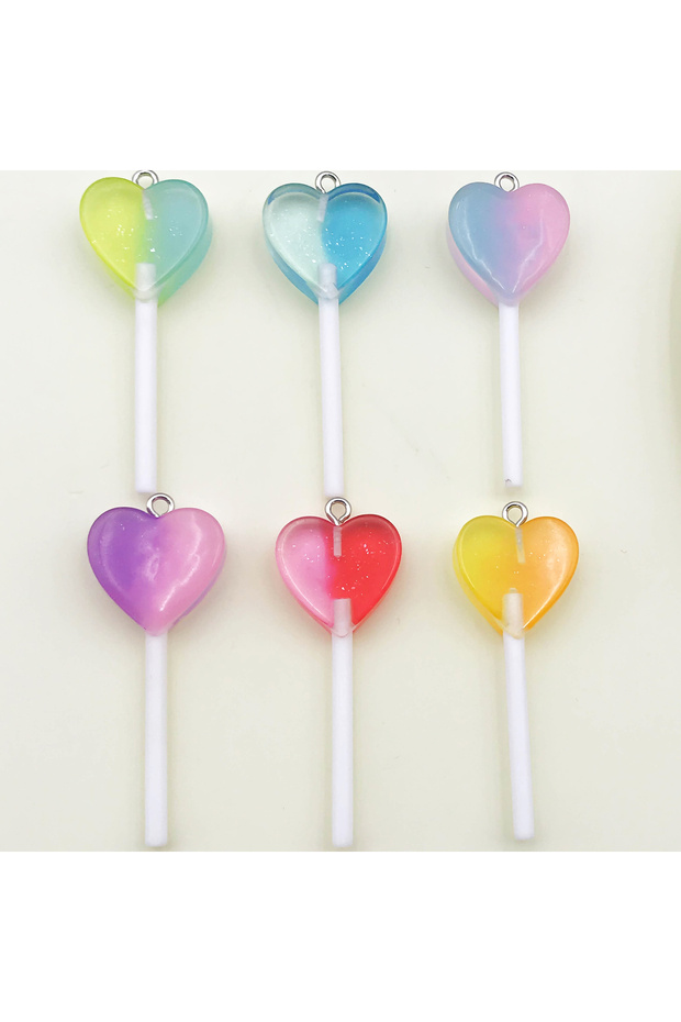 SN509 6/10Pcs Colorful Resin Imitation Food Lollipop Charms For DIY Handmade Jewelry Making Accesso