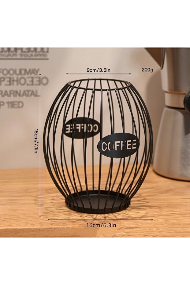 Black Large Large Capacity Coffee Pod Holder Storage Cup Coffee Pod Coffee Capsule Holder Home Decor