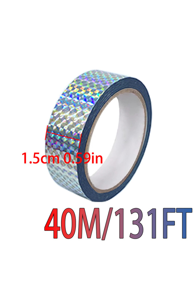 15mmx40m 15mmx40m Holographic Laser Tape, Self-Adhesive Glittery Decorative Tape, Party Gift Packagi