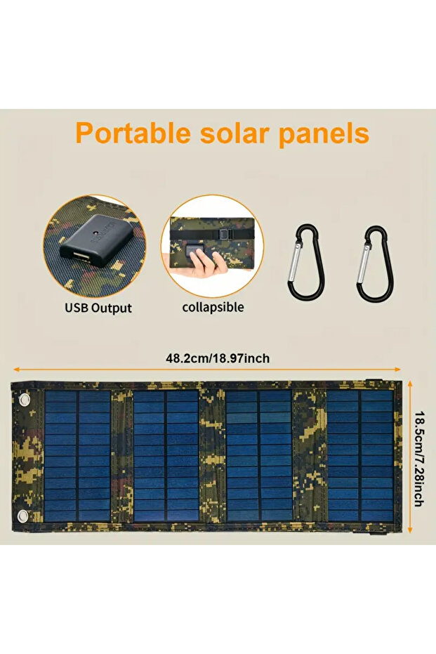 camouflage Portable USB Foldable Solar Panel, Folding Solar Panels For Travel, Mobile Phone Charging