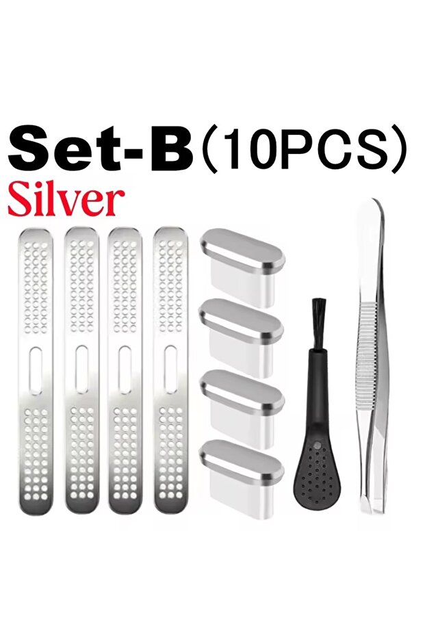 For iPhone 17 Silver Sets For iPhone 17 Pro Max 17Air Mobile Phone Speaker Dust Mesh Net Cover USB T