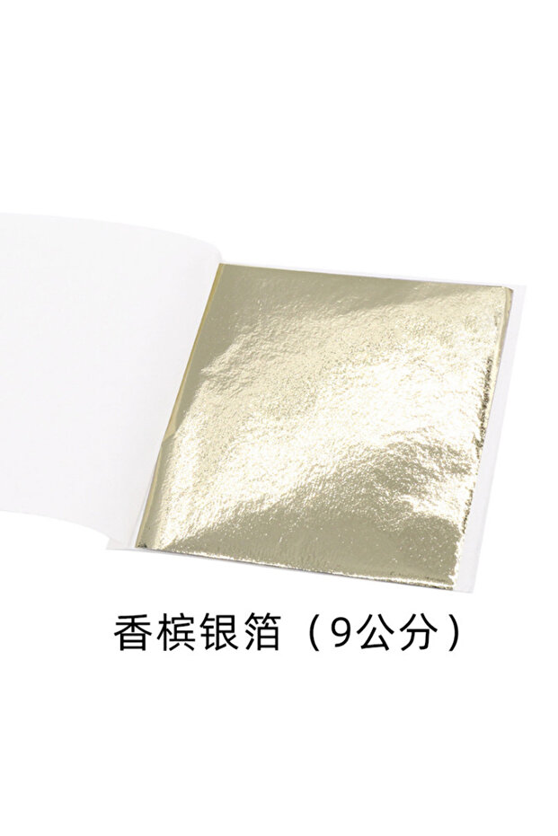 100 PCS Sliver 100Pcs 9Cm Individually Packaged Imitation Gold Silver Leaf Foil Papers for DIY Epoxy