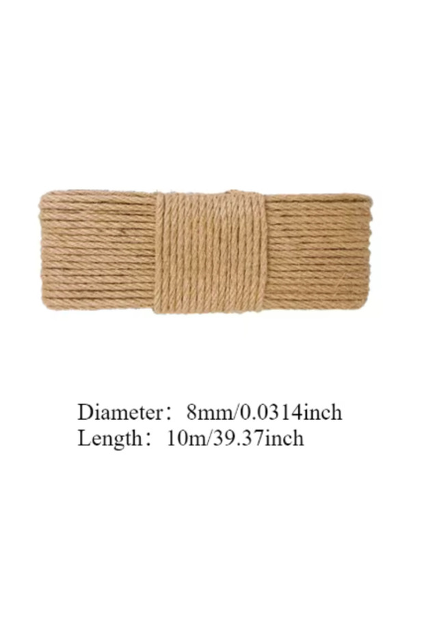 8mm-10m DIY Sisal Rope for Cat Trees - Replacement Scratching Post Climbing Frame Rope to Sharpen Ca