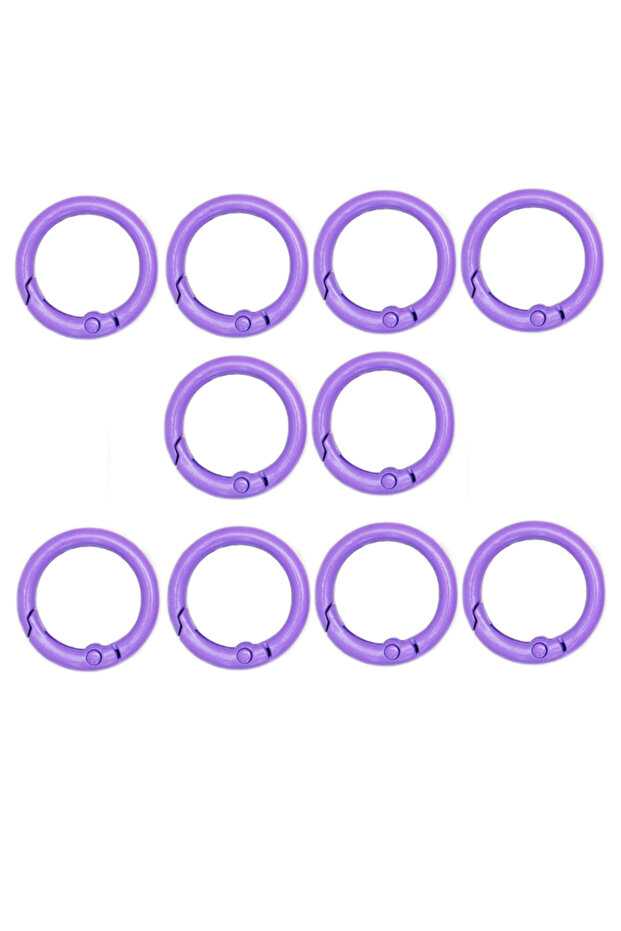 10pcs-24mm purple 10Pcs Colorful 24mm Alloy Trigger Round Snap Keyring Buckle Snap Hook O Ring Buckl