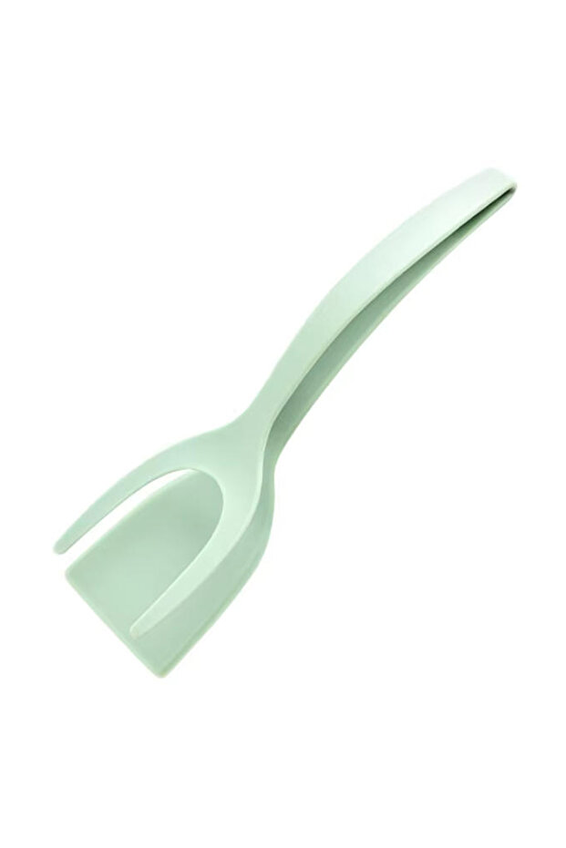 green 1 pack 2 in 1 Grip Flip Spatula Clamp Egg Pancake Fish French Toast Omelette Making Non Stick