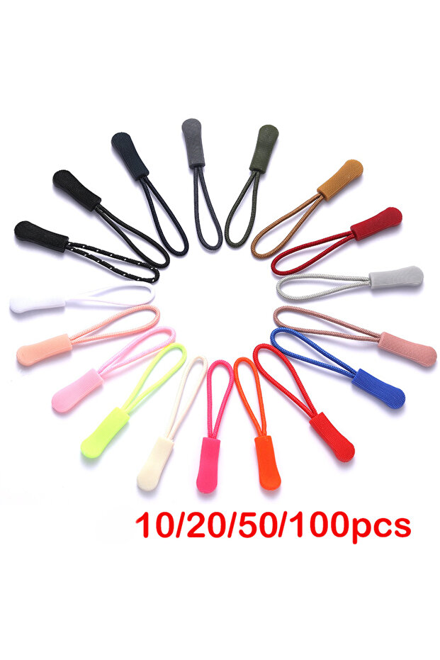 10pcs mix New 10-100pcs Zipper Pull Puller End Fit Rope Tag Replacement Clip Broken Buckle Fixer Zip