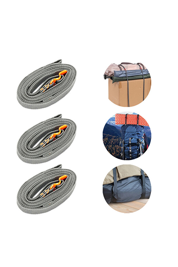 3 قطع من حقيبة الظهر للسفر في الهواء الطلق باللون البرتقالي بحبل من النايلون مع خطاف سريع الفك وأحزمة تسلق للمشي لمسافات طويلة