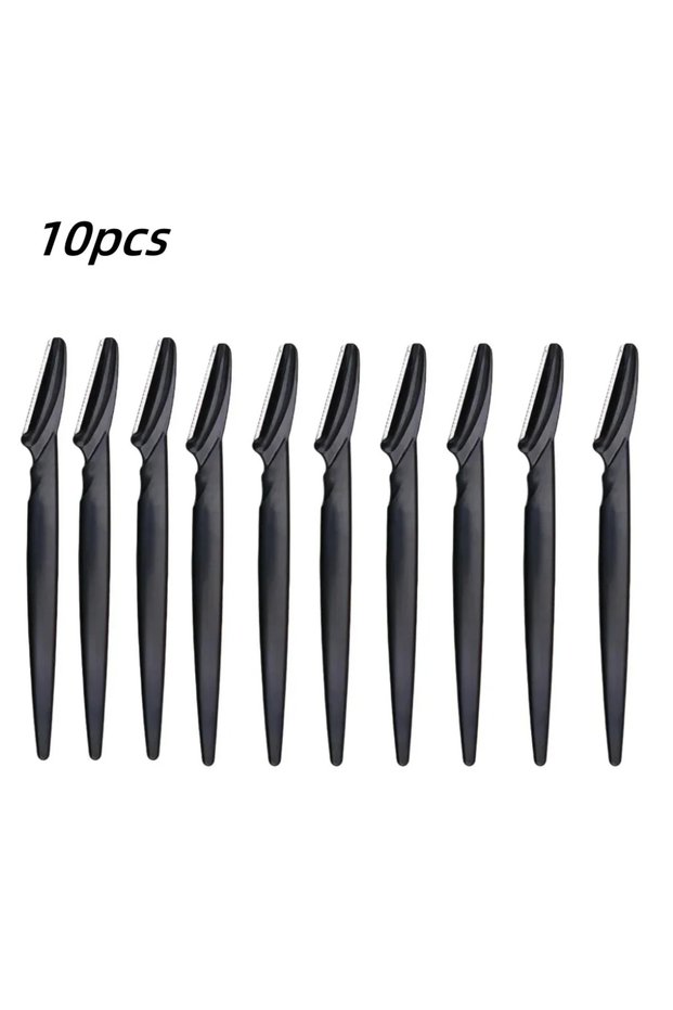 Black-10Pcs 30/12/10 Pcs Random Color Set Multipurpose Eyebrow Razor Tools And Facial Razor With Pre