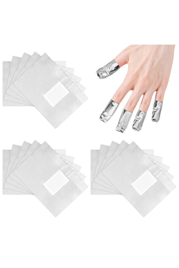 1000Pcs-New 500/1000Pcs Aluminum Foil Nail Wraps With Cotton Pad Soak Off UV Gel Fast Nail Polish Re