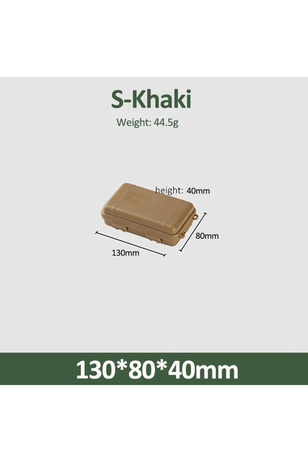 S-Khaki EDC Tool Box Outdoor Camping Survival Kit Shockproof Waterproof Case Sealed Box Outdoor Surv