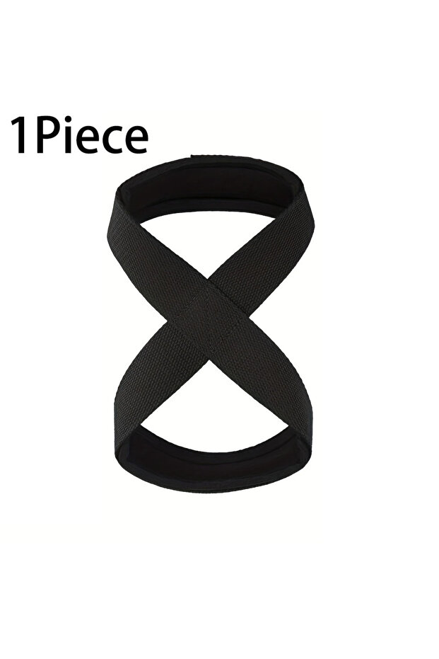 black 1pc Men's Training Belt Weightlifting Wrist Belt Power Lifting Exercise Horizontal Fitness Exe