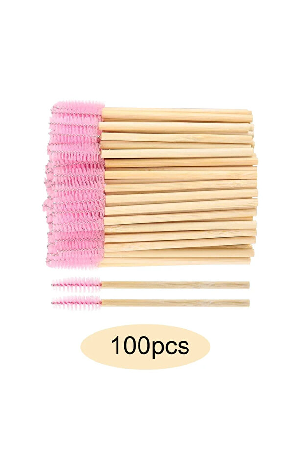 Eye Brush pink 50pcs 50pcs Eyelash Brush Bamboo Mascara Wands For Eyebrow and Eyelash Spoolies Eyeli