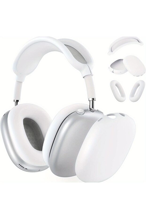 For AirPods Max Silver White 3 in 1 Soft Silicone Skin Protector Headphones Case For Airpods Max Cas