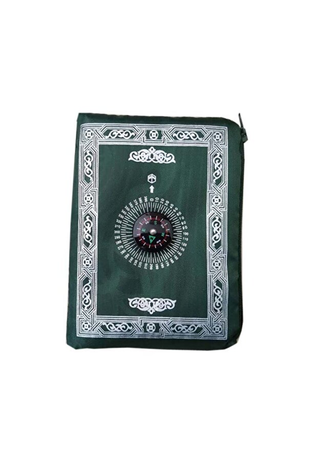 China Mainland 60X100CM Deep Green Prayer Rug Polyester Portable Braided Mats Simply Print with Comp