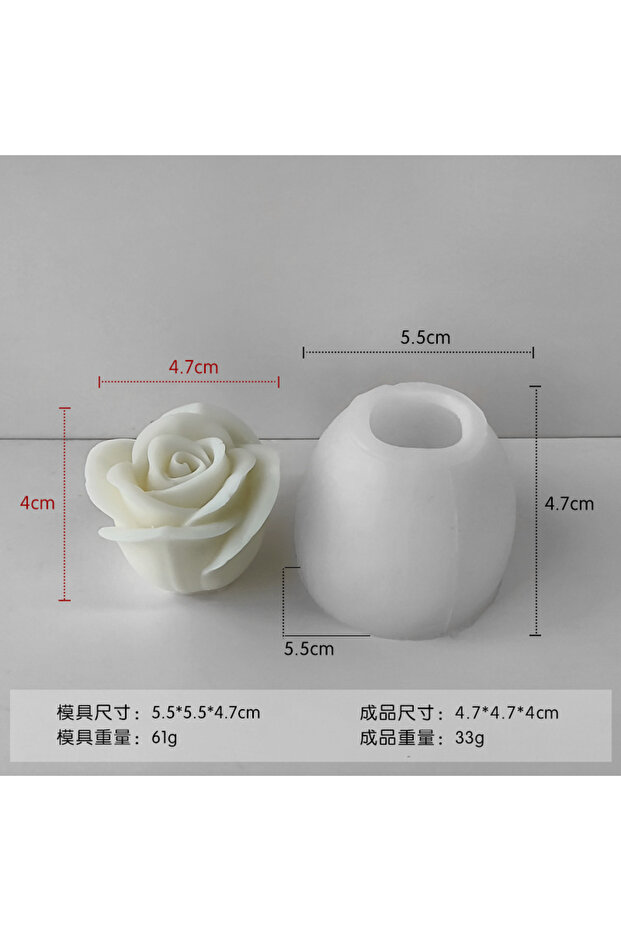 02 New 3D Flower Silicone Candle Molds Handmade Rose Flower Soap Plaster Chocolate Baking Mold for V
