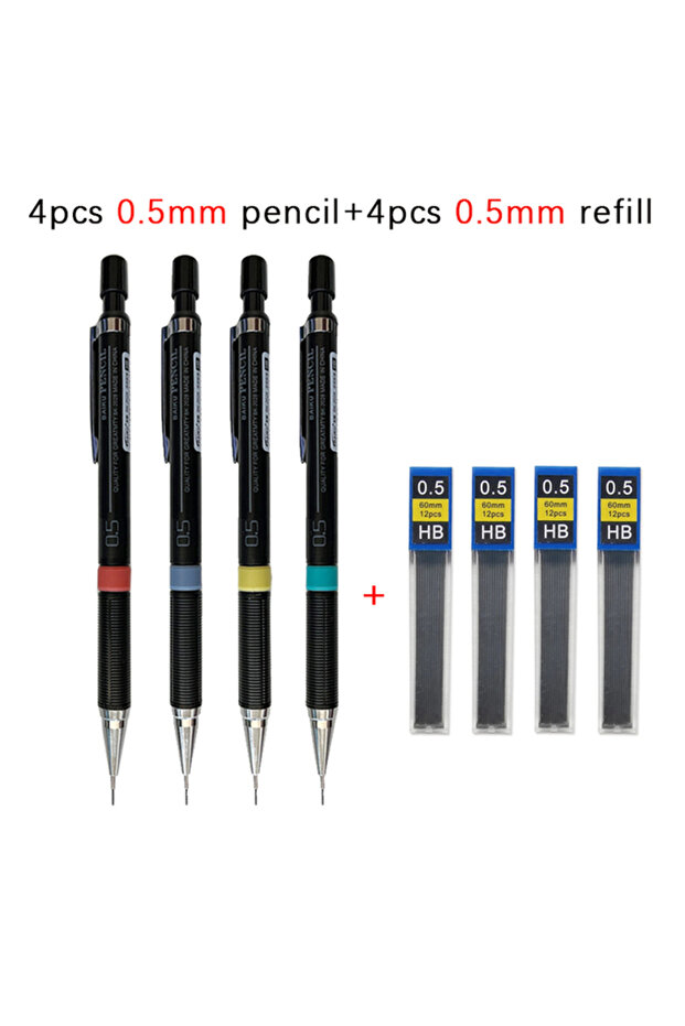 0.5mm set Mechanical Pencil with Refill Rods Set 0.3mm 0.5mm 0.7mm 0.9mm Automatic Pencil Replaceabl
