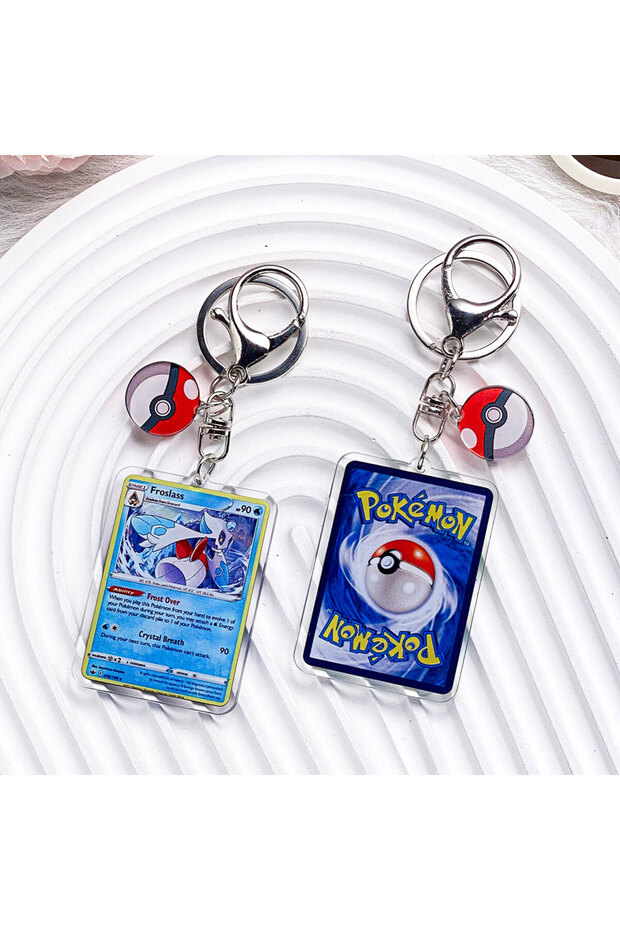 6.2 cm 32 Pokémon Characters Pikachu Bulbasaur Jigglypuff Acrylic Keychain Bag Charms Accessories Ba