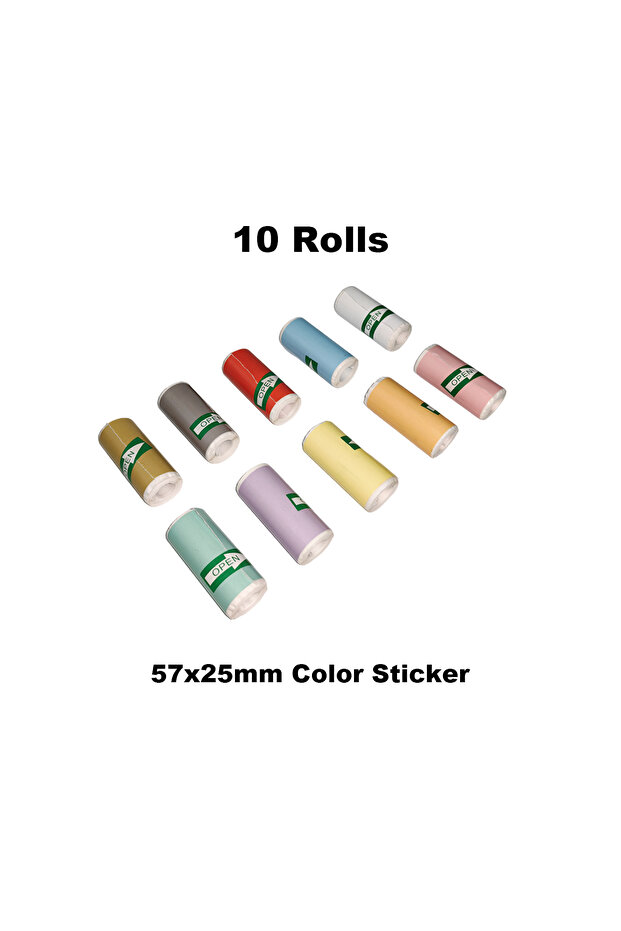 10Rolls ColorSticker 5 Rolls 10 Years Use PeripageThermal Adhesive Sticker Photo Paper for Cute Cat