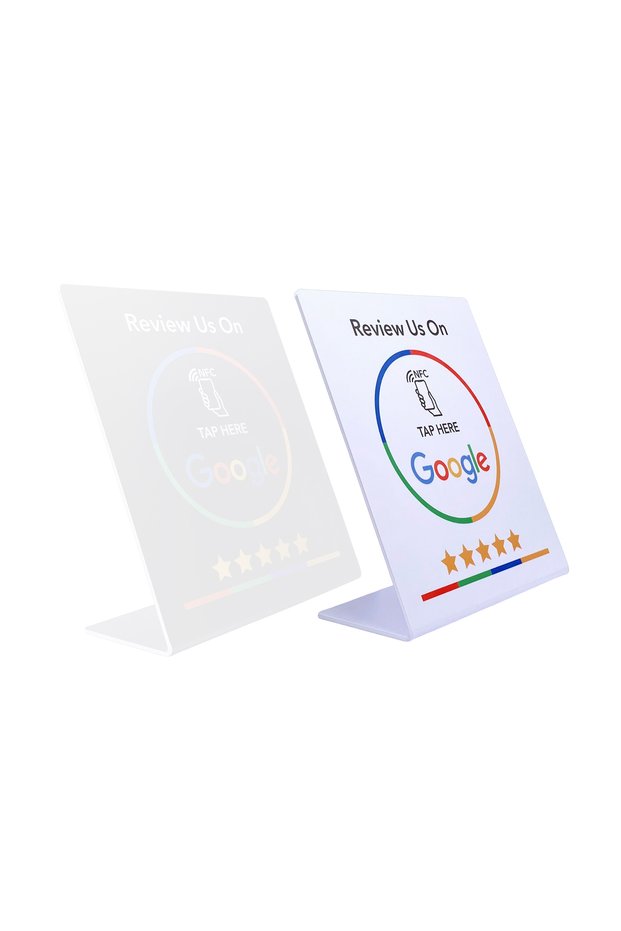 White-LK-B-NFC 5YOA NFC Card Google Review Station 13.56Mhz programmable table NFC Google Reviews di
