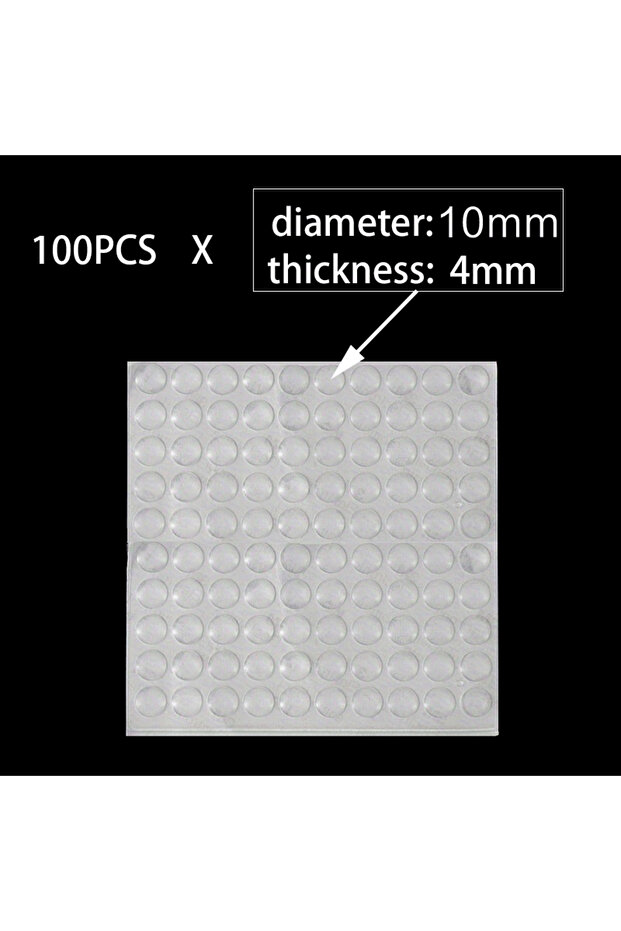 OD10X4mmX100PCS 100Pcs Soft Silicone Rubber Anti Slip Bumpers Feet Pads Damper Buffer Cabinet Bumper
