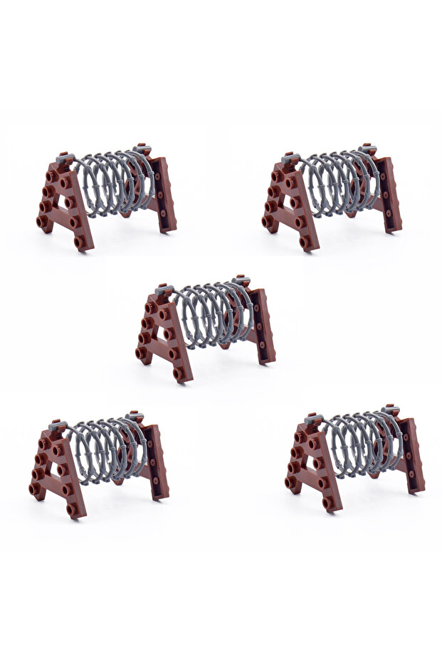 Z06-40 MOC Military Base & City Street Barrier Building Kit - Modular Barbed Wire Fence, Roadblock &