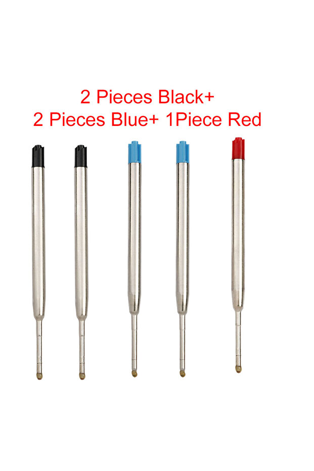 5 Pieces Mixed 98mm1.0mm Ballpoint Pen Refills For Parker Pens Medium Point Blue Red Black Ink Rods