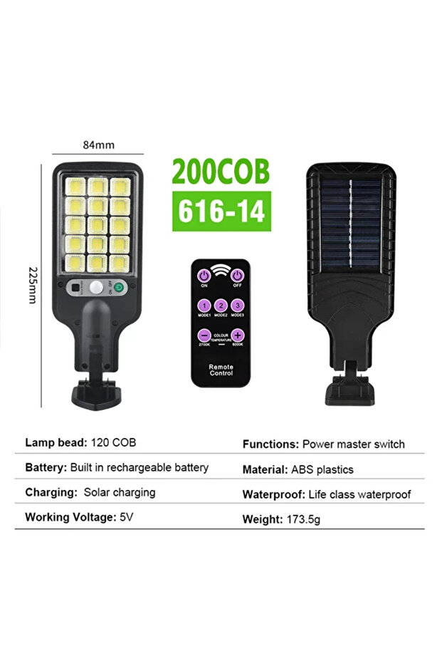 4Pcs 200COB With RC 1/2/3/4PCS Solar Lights Outdoor 3 Modes 200COB Waterproof Street Lamp Motion Sen