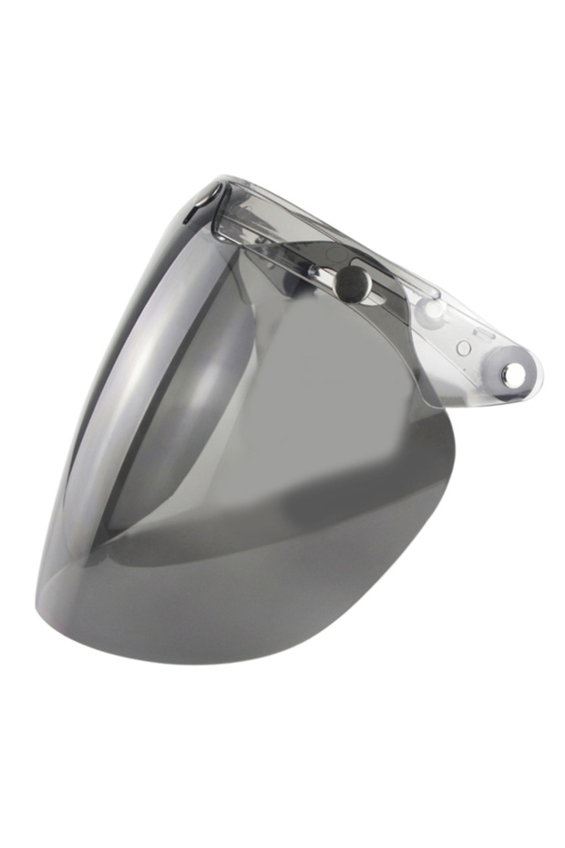 Dark Grey Open Face Helmet Visor Motorcycle Helmet Bubble Lens 3-Snap Bubble Wind Shield Visor Anti-