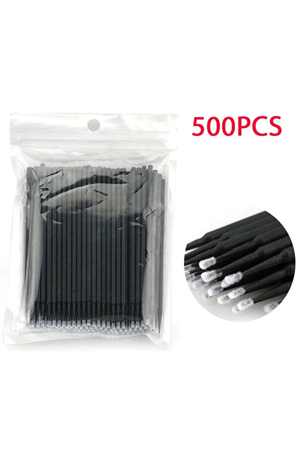 Wool Fiber 500PCS Black 500/1000PCS Eyelash Brushes Cotton Swab Micro Individual Eyelashes Microbru