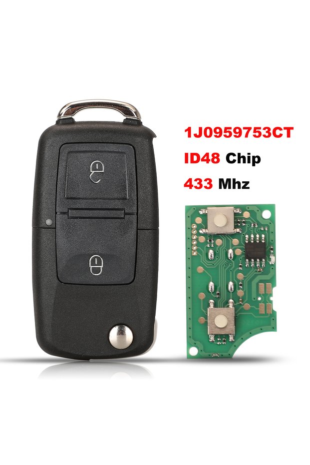 1J0959753CT For VW Jingyuqin Remote Car Key Fob 433Mhz ID48 Chip Fccid: 1J0959753CT / AG 1J0959753DJ