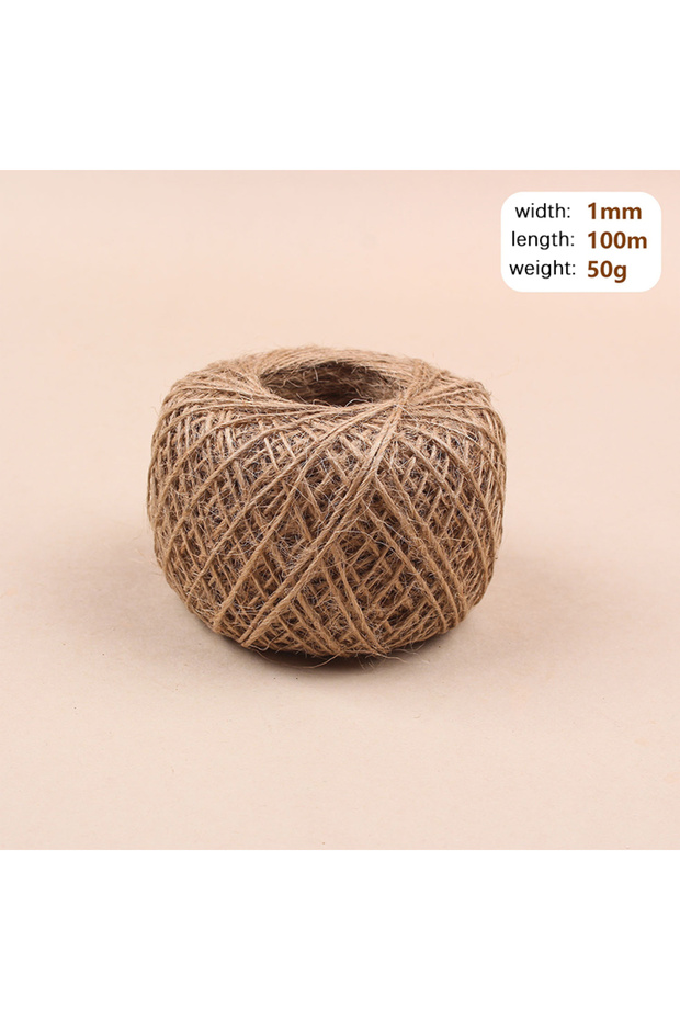 1mm x 100m 1-14mm Natural Jute Rope Vintage Jute Rope Used for Crafts Gift Packaging Gardening Weddi