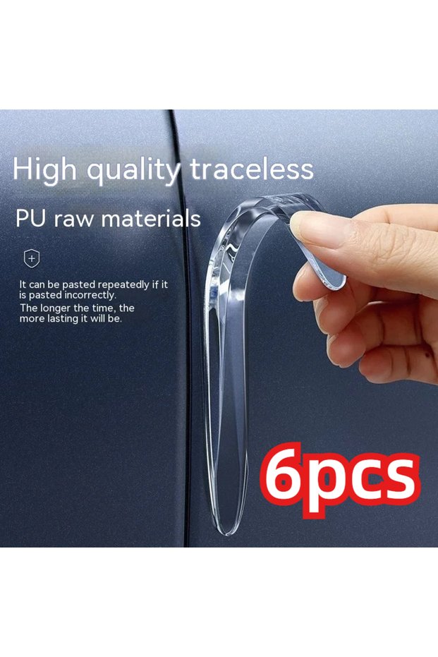 transparent 6pcs Transparent PU Car Door Anti-Collision Strip,Hidden Adhesive Strip,Car Anti-Scratch