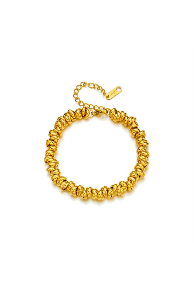 B671 DIEYURO 316L Stainless Steel Gold Color Annularity Bracelet For Women 2022 Luxury Designer Fash