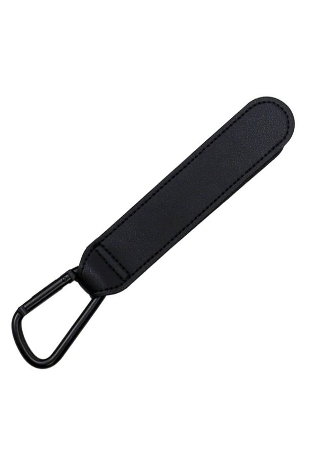 Black 1pc Stroller Hooks Baby Diaper Bag Hook Stroller Organize PU Leather Adjustable Pram Multi-fun