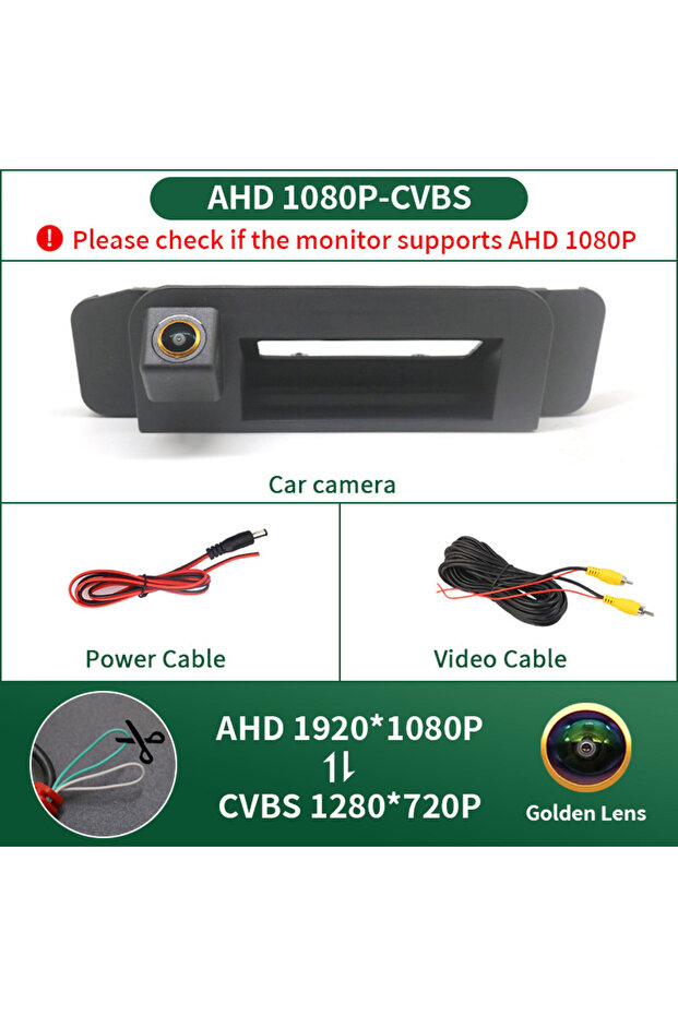 كاميرا خلفية للسيارة بدقة 1080P-CVBS AHD تعمل بجهد 12 فولت، مثبتة على مقبض صندوق السيارة لسيارات مرسيدس بنز فئة CLA C117 CLA18