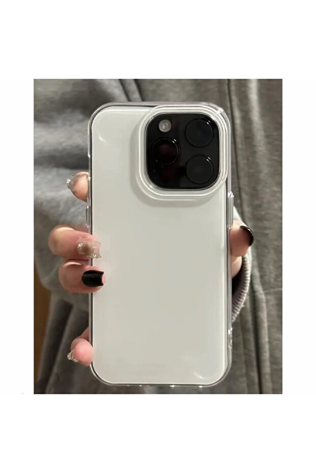 iPhone 14 Pro Only case Advanced Minimalist White Large Hole IMD Luxury Phone Case For iPhone 17 AIR