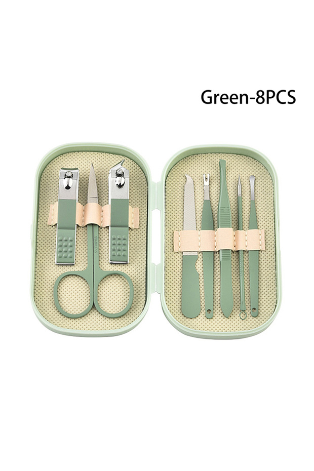 8pcs 8/14/18pcs Nail Clipper Set Stainless Steel Manicure Pedicure Kit Portable Travel Case Earpick