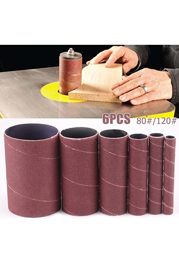 120Grit 6Pc Spindle Sanding Sleeves For Oscillating Sander 80/120/240 Grit Aluminum Oxide Sandpaper