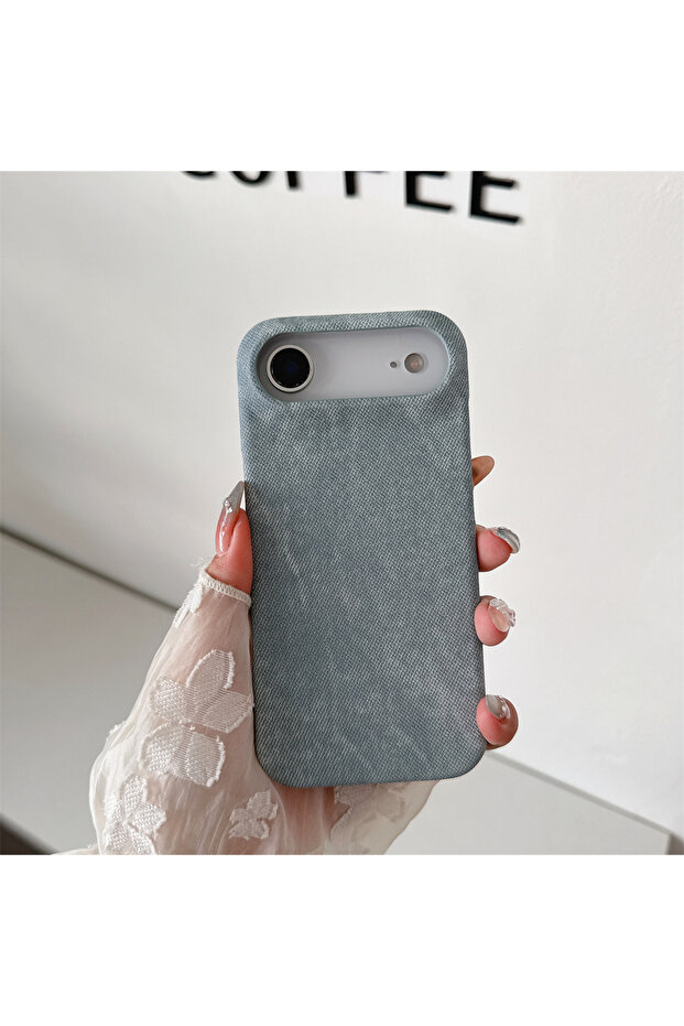 iPhone 16e Grey Luxury Matte Denim Cloth Phone Case IPhone 17 Air 16E 16 Plus 15 14 13 12 Pro Max 11