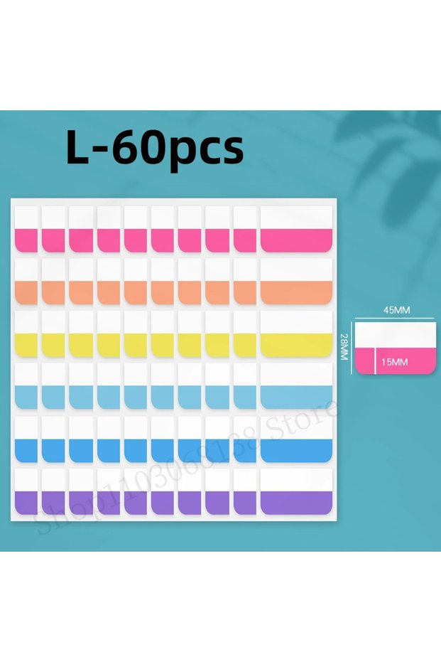 Multicolor-L 240pcs Light Colors Sticky Index Sticker Tabs, 3 Sizes 6 Colors Writable Reusable File