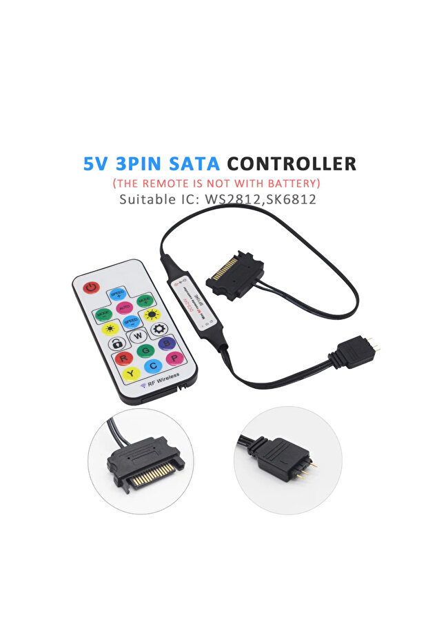5V 3Pin Sata SATA Molex RGB Controller 5V 3Pin 12V 4Pin لمروحة تبريد علبة وحدة المعالجة المركزية للكمبيوتر LED Light Rad
